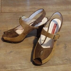 Brown Suede Look Women's Heels